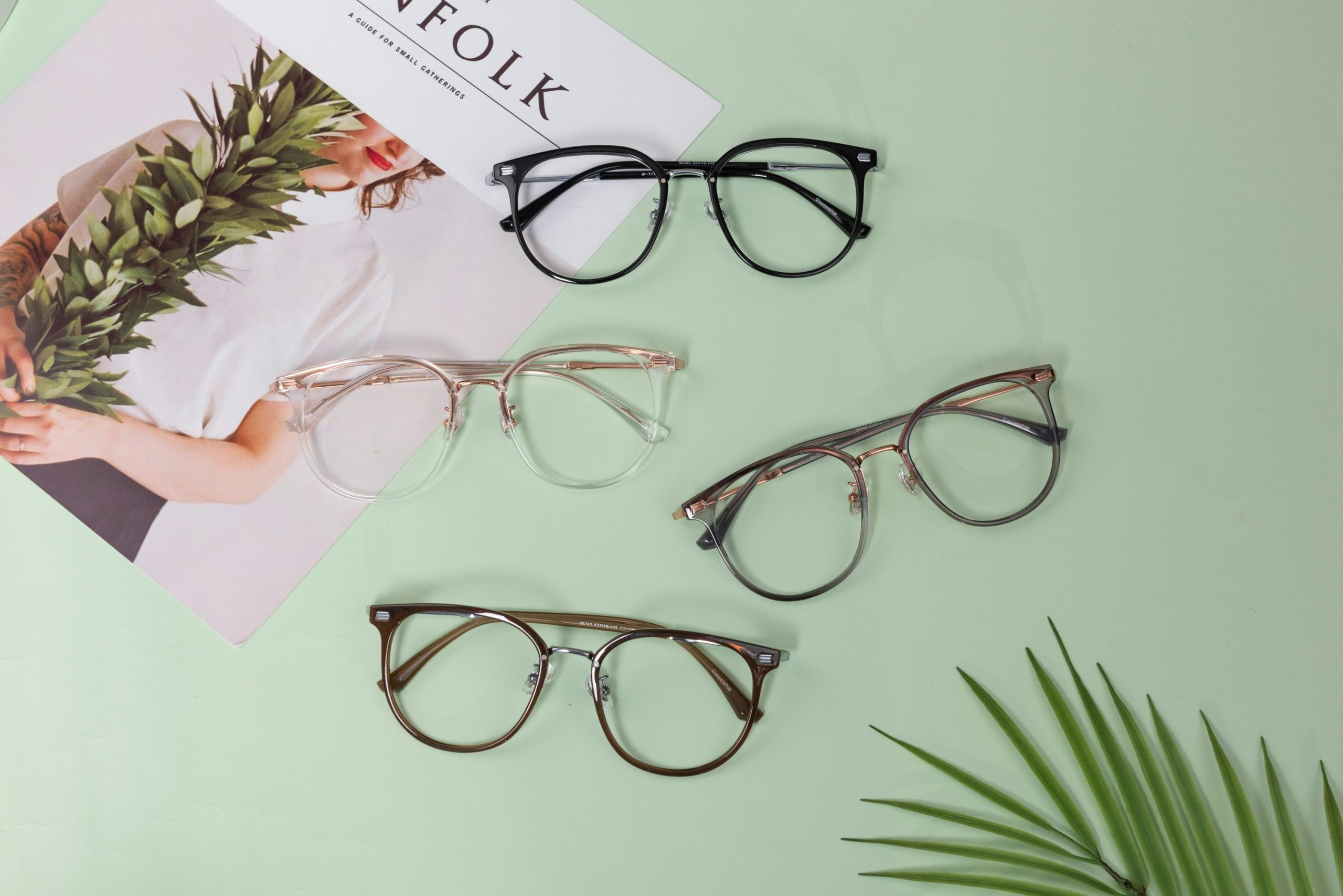 Eyewear and aesthetic elements flatlay